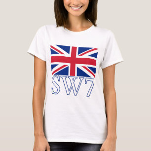 T-shirt Code postal SW7 de Londres avec Union Jack