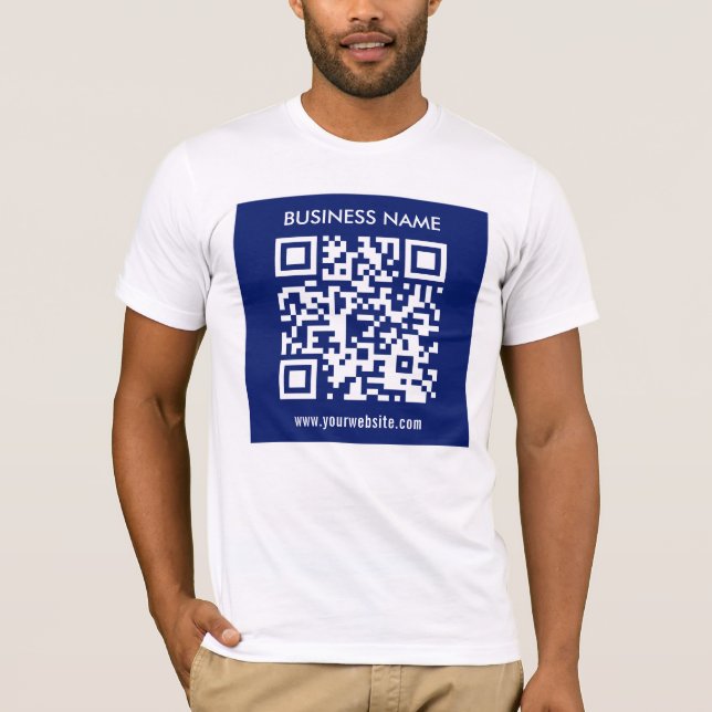 T-shirt Code QR modifiable (généré instantanément) | bleu  (Devant)