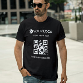 T-shirt Code QR noir Logo d'entreprise personnalisé et pro