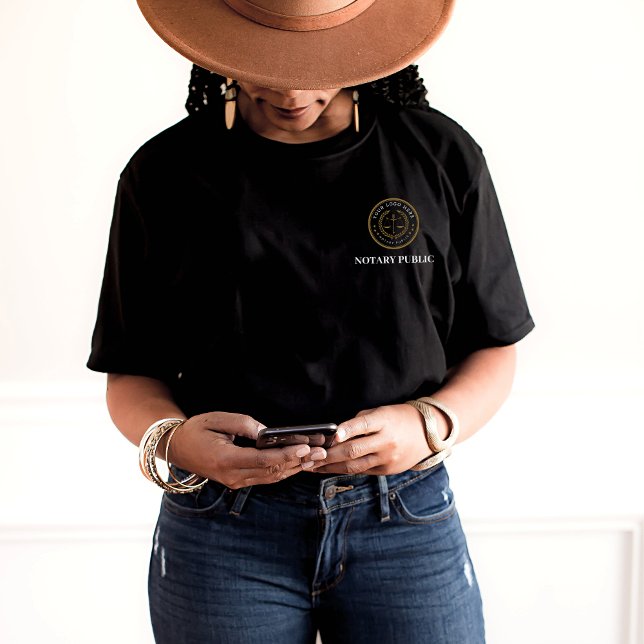 T-shirt Code QR noir personnalisé Société Notaire Promotio (Créateur téléchargé)