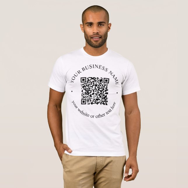 T-shirt Code QR téléchargé Plus Texte circulaire modifiabl (Devant entier)