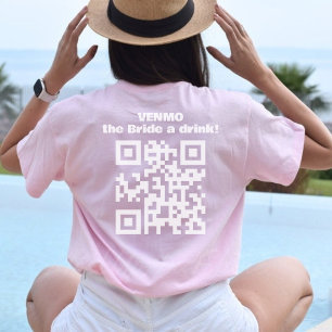 T-shirt Code QR Venmo un verre aux mariés Toast au Champag