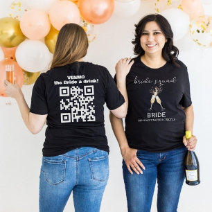 T-shirt Code QR Venmo une Boisson à la Mariée Toast au Cha