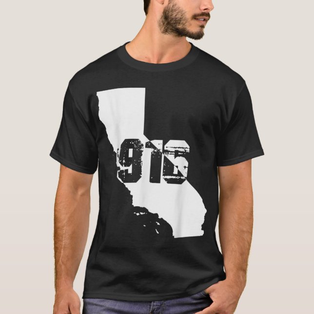 T-shirt Code régional de Sacramento California 916 (Devant)
