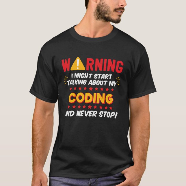 T-shirt Coder Computer Language Coding Joke Graphic (Devant)