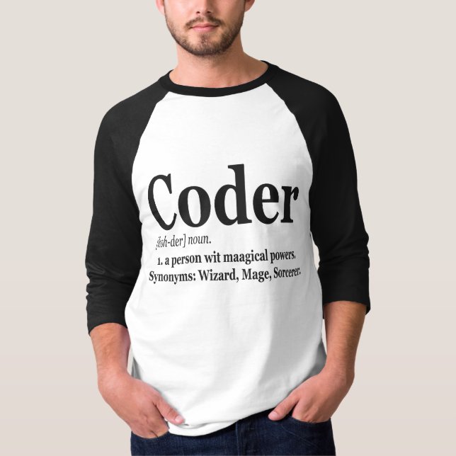 T-shirt Coder Définition Funny mignon Ordinateur Cadeau Ne (Devant)