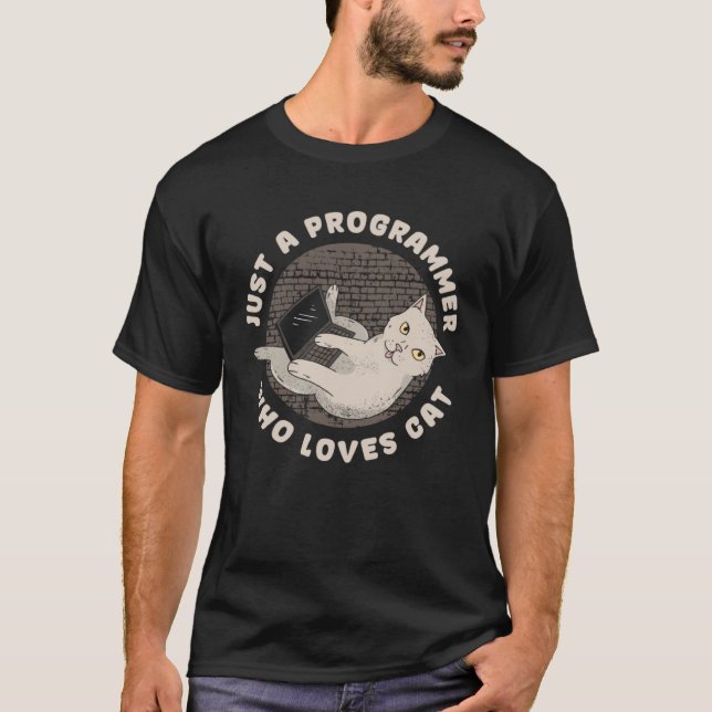 T-shirt Coder Feline Developer  Software Engineer Cat Prog (Devant)