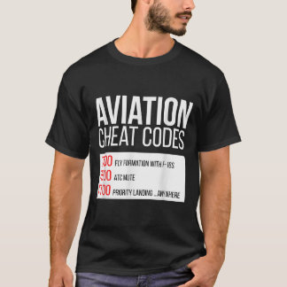 T-shirt Codes de triche de l'aviation - Drôle pour les pil