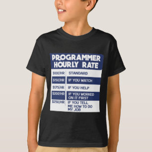 T-shirt Codeur informatique à tarif horaire Funny Programm