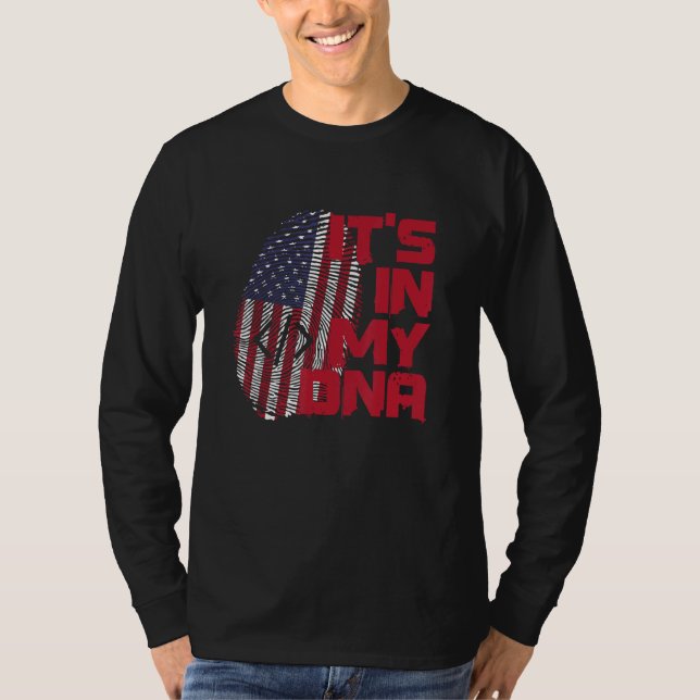 T-shirt Coding In Dna Fingerprint American Patriot 4th of  (Devant)