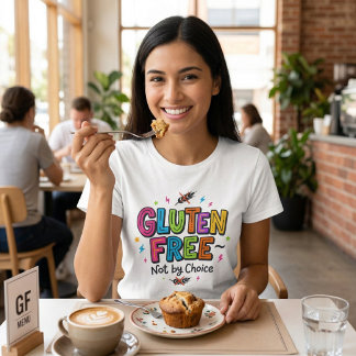 T-shirt Coeliac Awareness Gluten Free Not By Choice Colour