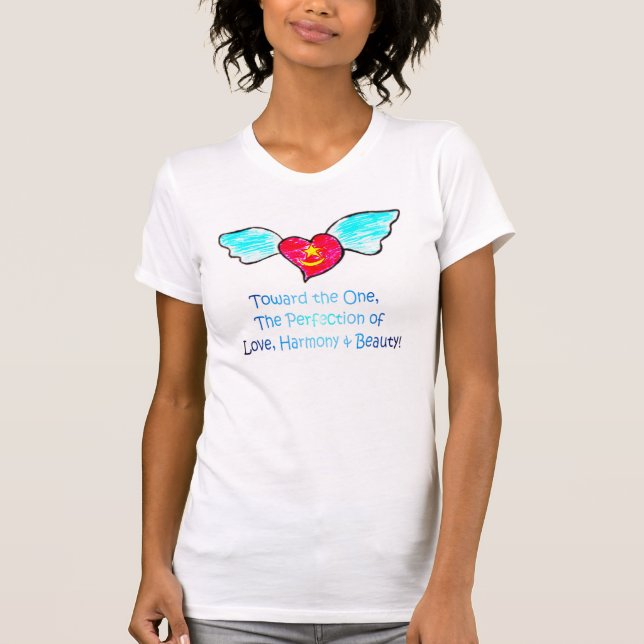 T-shirt Coeur à ailes par beauté d'harmonie d'amour (Devant)