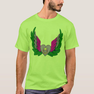 T-shirt Coeur à ailes par Sufi vert