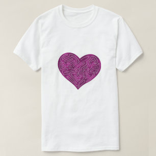 T-SHIRT COEUR A-MAZE-ING (MAGENTA)