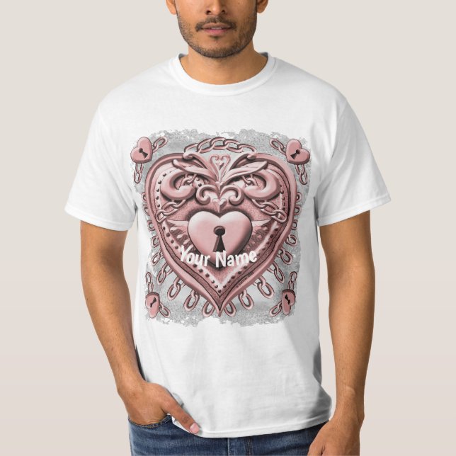 T-shirt Coeur à serrure rouge (Devant)