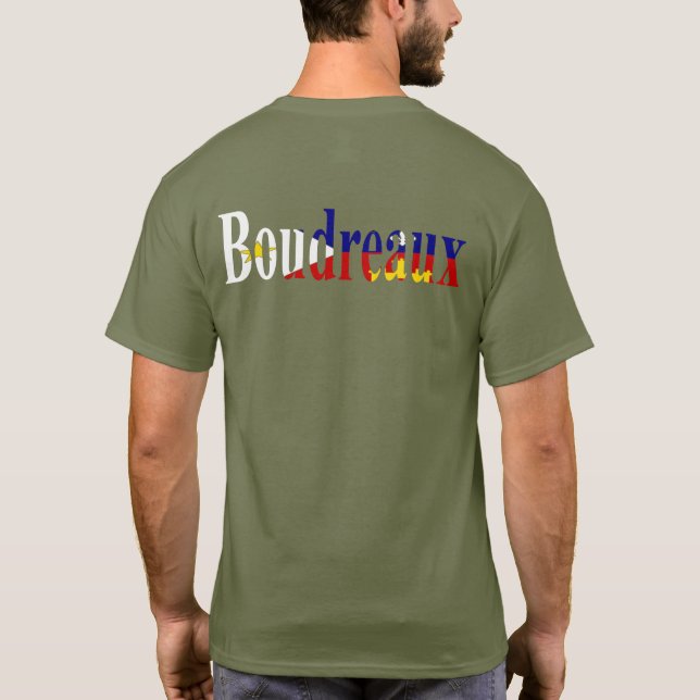 T-shirt Coeur acadien de Boudreaux Cajun de drapeau de la (Dos)