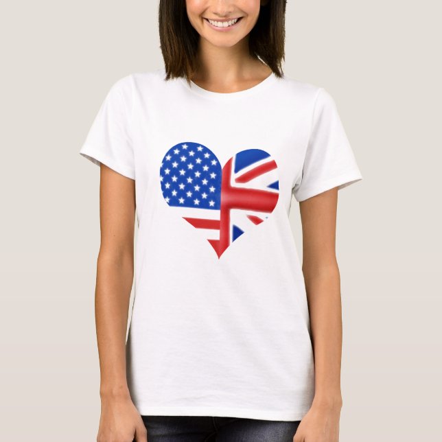 T-shirt Coeur américain britannique (Devant)