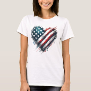 T-shirt Coeur américain résilient - Distressed Design
