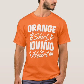 T-shirt Coeur amoureux de la chemise orange