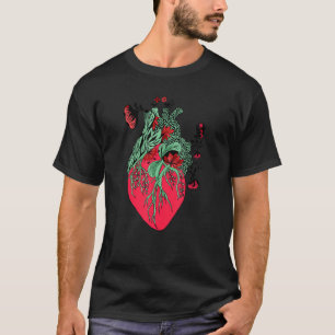 T-shirt Coeur anatomique Et Fleurs Infirmière Docteur Grad