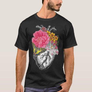 T-shirt Cœur Anatomique et Fleurs Montre Ton Amour