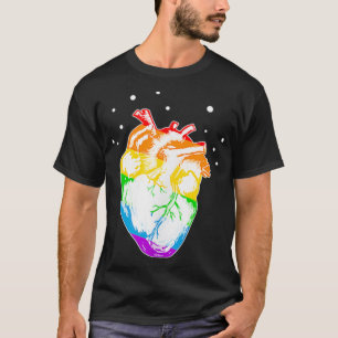 T-shirt Coeur anatomique LGBTQ Gay pride Rainbow Flag Prou