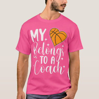 T-shirt Coeur Appartient À L'Entraîneur De Basket-Ball Épo