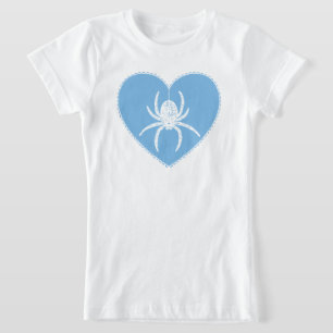 T-shirt Coeur Araignée Bleue