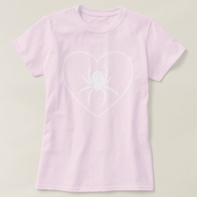T-shirt Coeur Araignée Rose (Design devant)