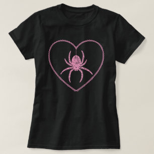 T-shirt Coeur Araignée Rose