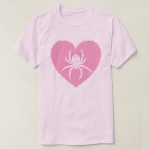 T-shirt Coeur Araignée Rose