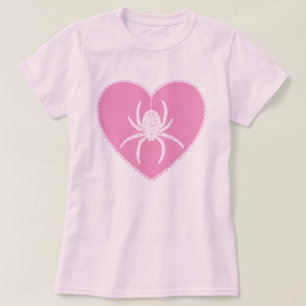 T-shirt Coeur Araignée Rose