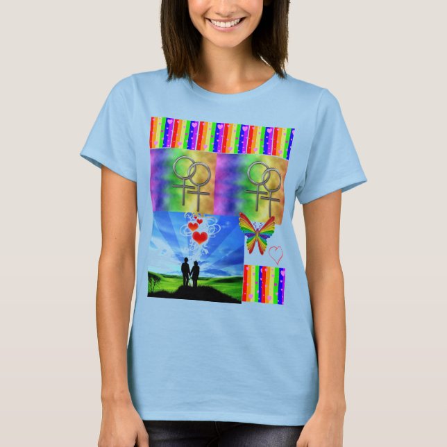 T-shirt coeur arc-en-ciel (Devant)