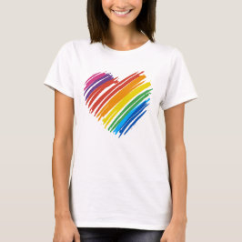 T-shirt Coeur arc-en-ciel