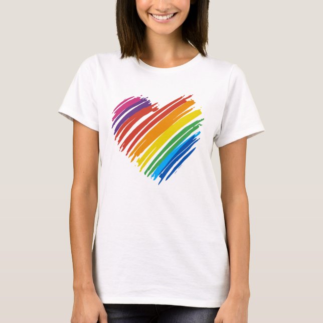 T-shirt Coeur arc-en-ciel (Devant)
