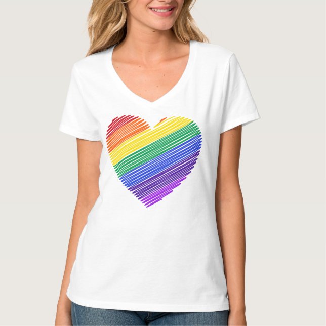 T-shirt Coeur arc-en-ciel (Devant)