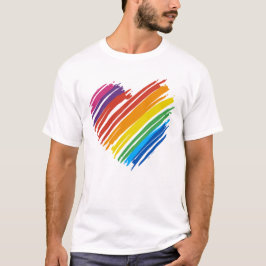 T-shirt Coeur arc-en-ciel