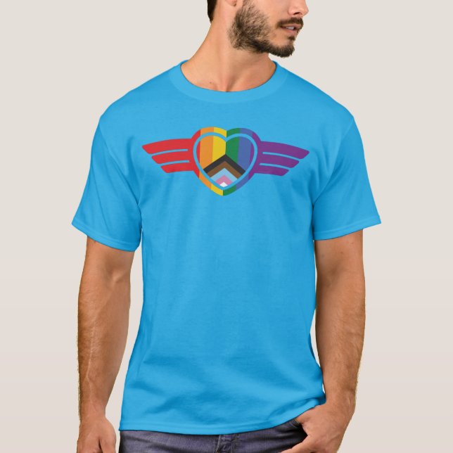 T-shirt Coeur arc-en-ciel avec ailes (Devant)