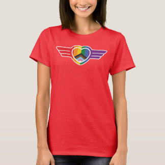 T-shirt Coeur arc-en-ciel avec ailes