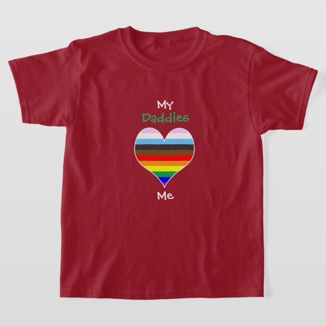 T-shirt Coeur arc-en-ciel Daddies (pour les couleu (Poser)
