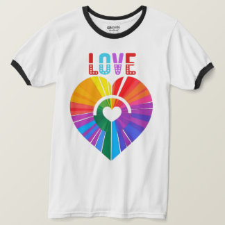 T-SHIRT CŒUR ARC-EN-CIEL D'AMOUR