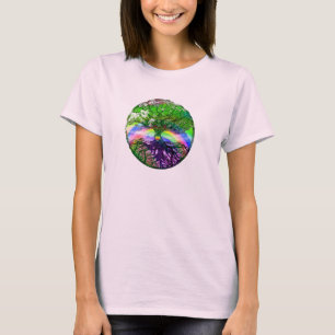 T-shirt Coeur, arc-en-ciel et arbre de la vie