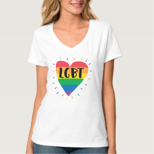 T-shirt Coeur arc-en-ciel LGBT