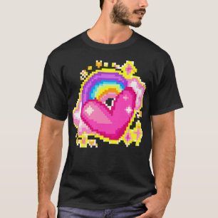 T-shirt Cœur Arc-en-Ciel Pixel 8 Bits