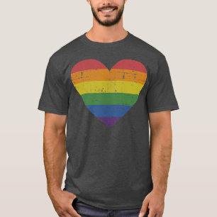 T-shirt Coeur arc-en-ciel pour gay et lesbiennes soutien o