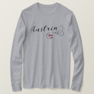 T-shirt Coeur Autriche, Drapeau autrichien