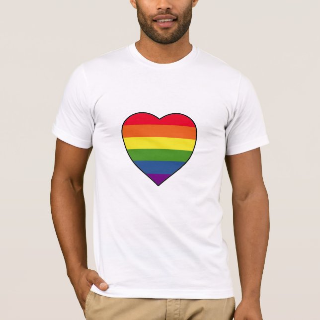 T-shirt Coeur aux couleurs arc-en-ciel (Devant)