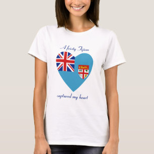 T-Shirt Cœur avec Drapeau de Fidji