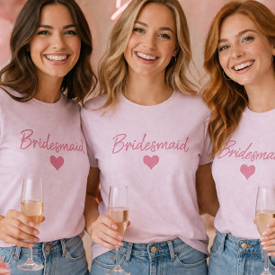 T-shirt cœur avec texte demoiselle d'honneur pour