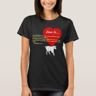 T-shirt Coeur avec verse et agneau de la Bible